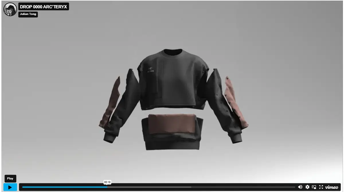 Exploding garment video preview