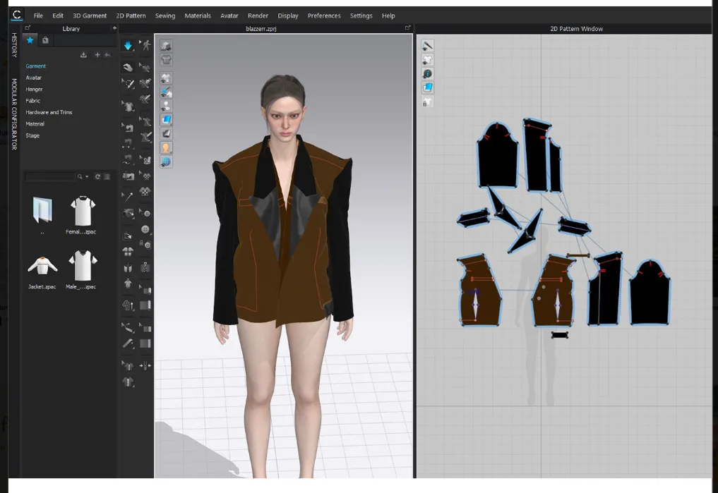 Digital pattern making in CLO3D