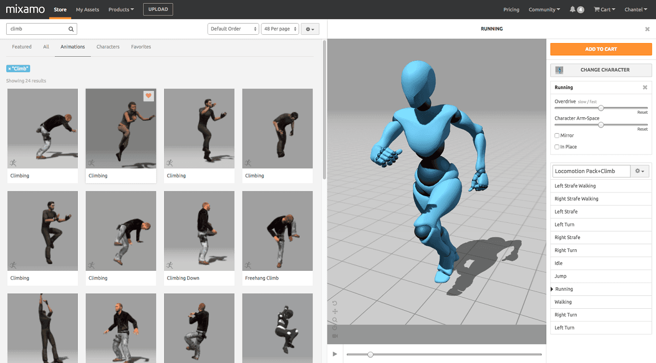 Mixamo animation packs customization
