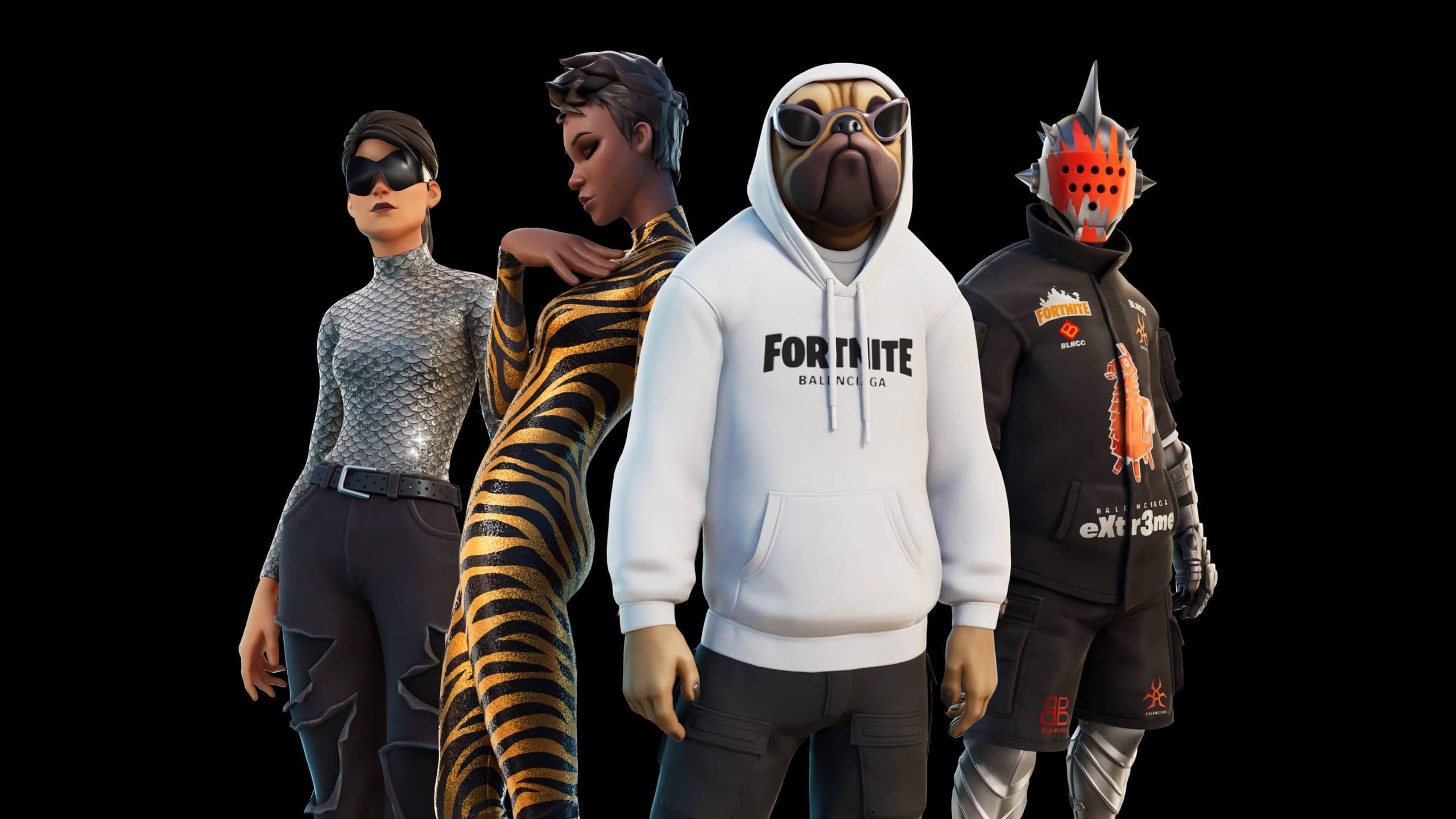 Fortnite characters wearing Balenciaga outfits