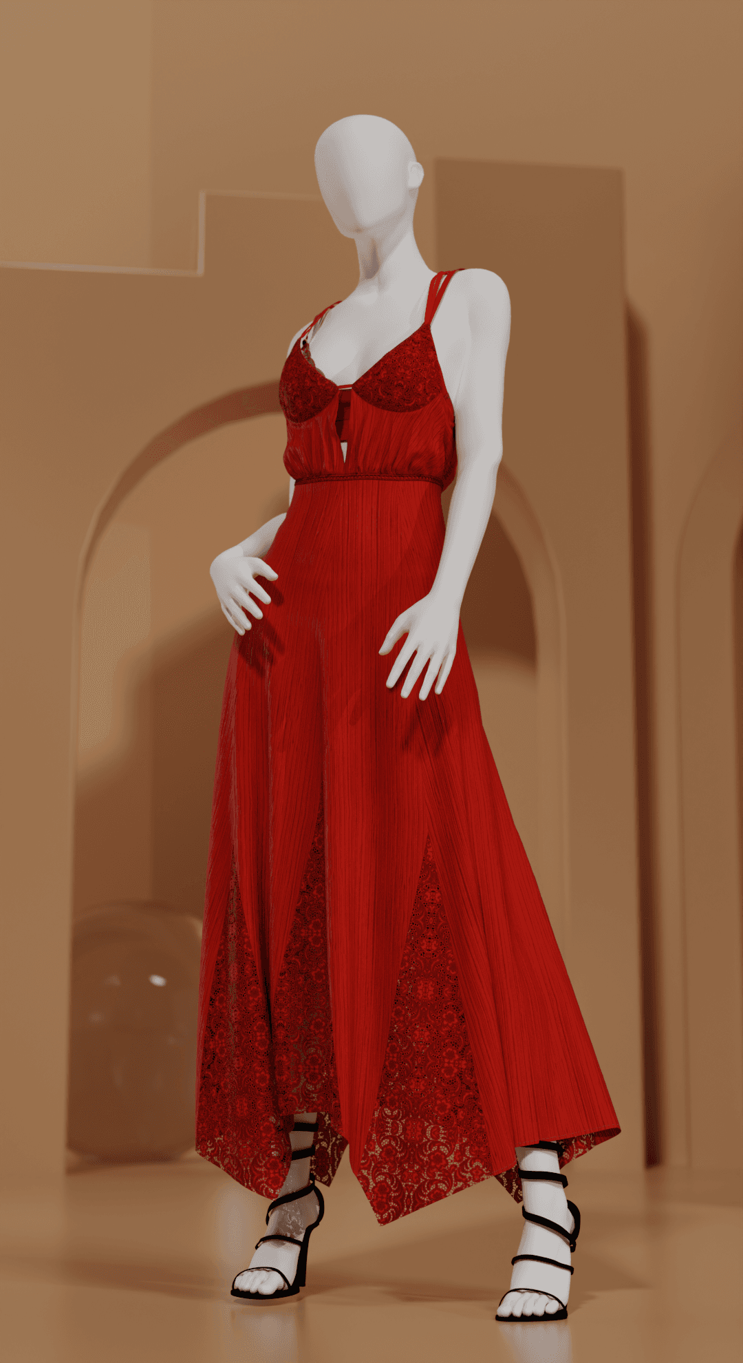 Digital garment with intricate patterns