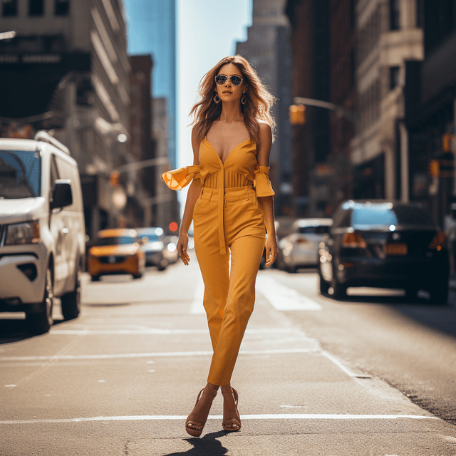 AI fashion model in a street style full body shot