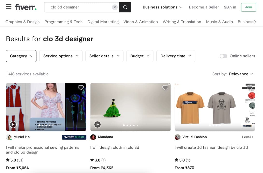 CLO 3D Fashion Designer Jobs on Fiverr