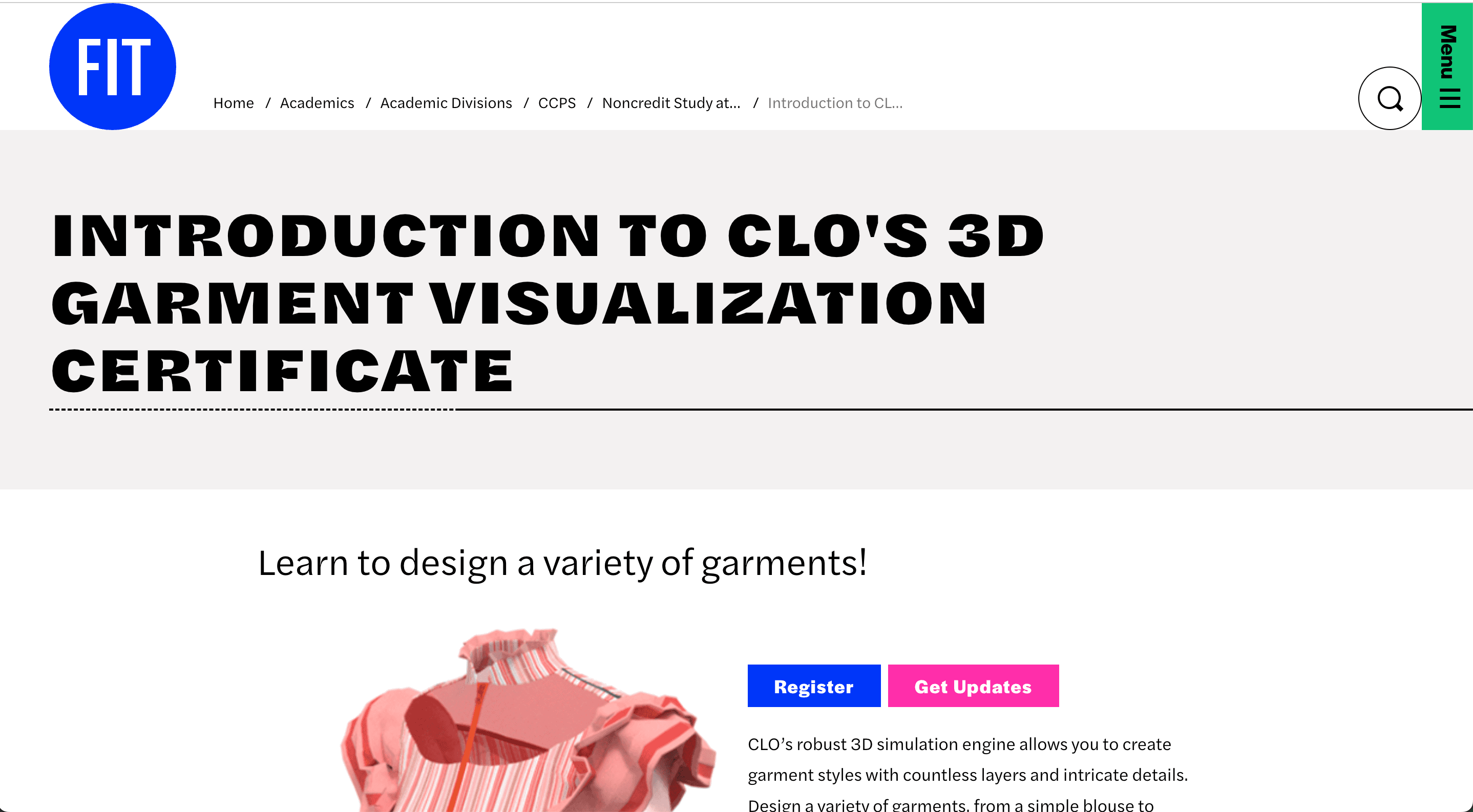 FIT clo course cover page