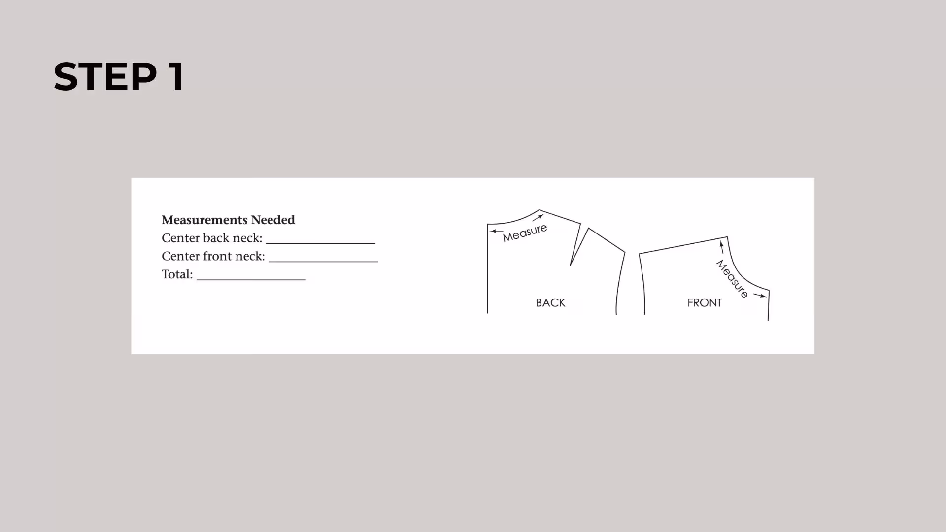 measurement of the collar for pattern making with CLO assignment.
