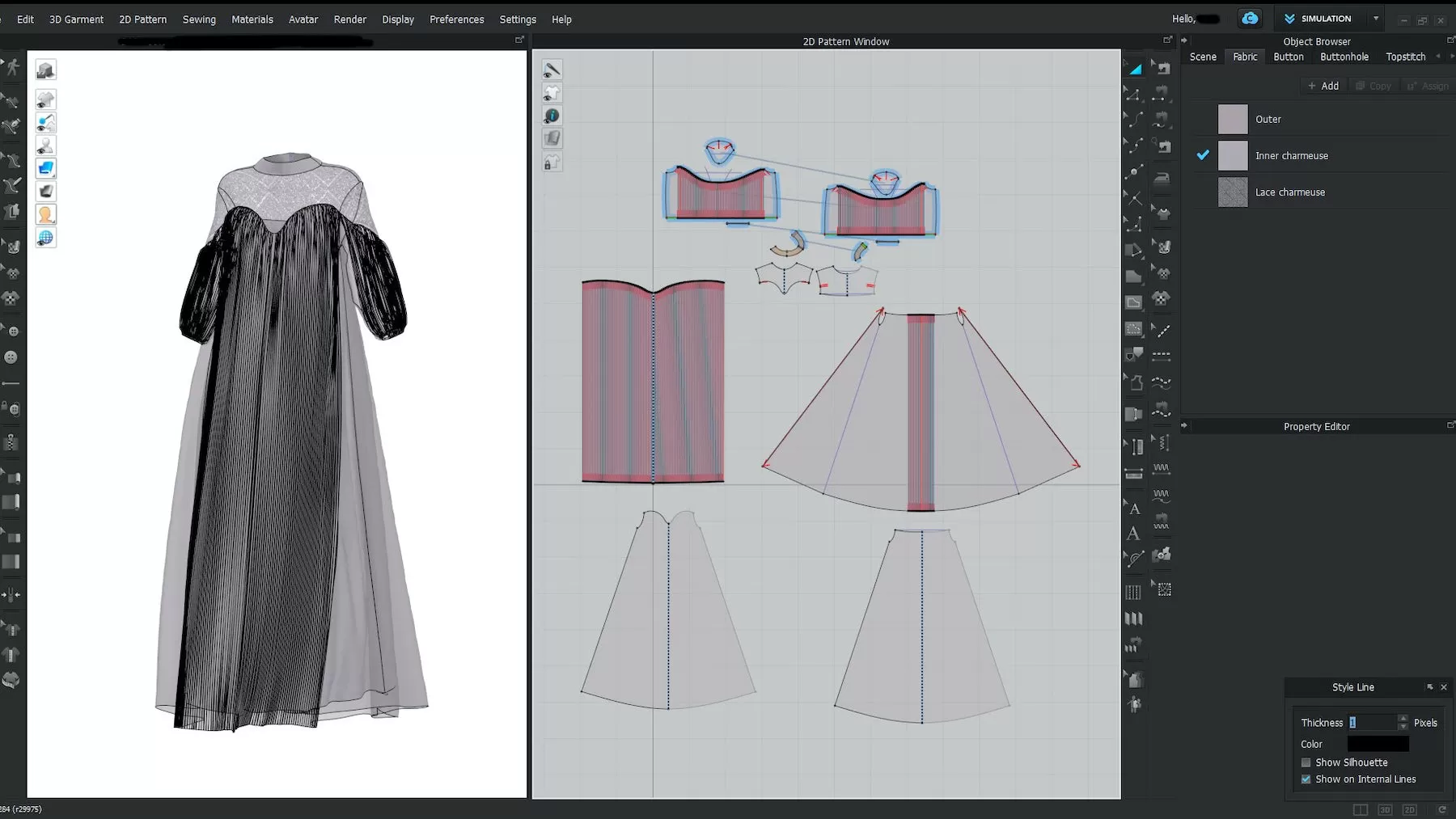 CLO 3D pattern making