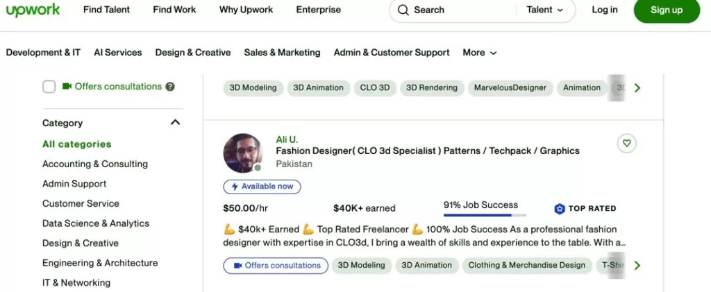 upwork job board