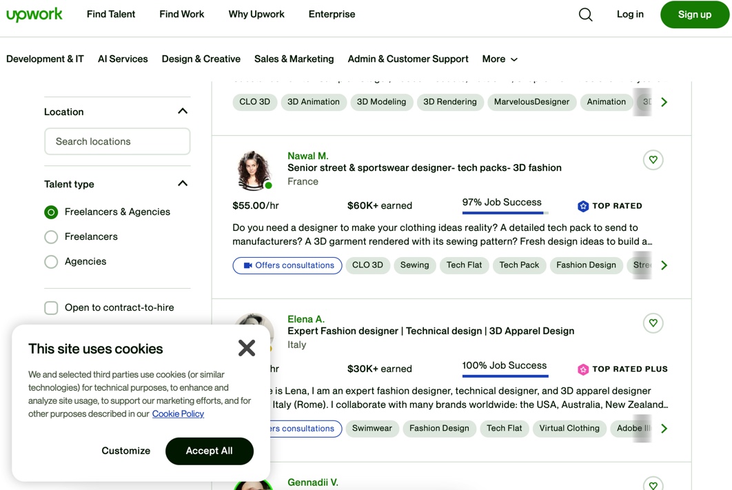 CLO 3D Fashion Designer Jobs on Upwork