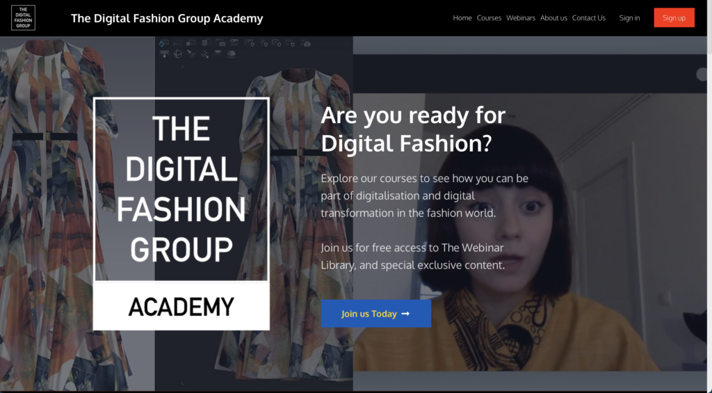 the digital fashion group website cover page